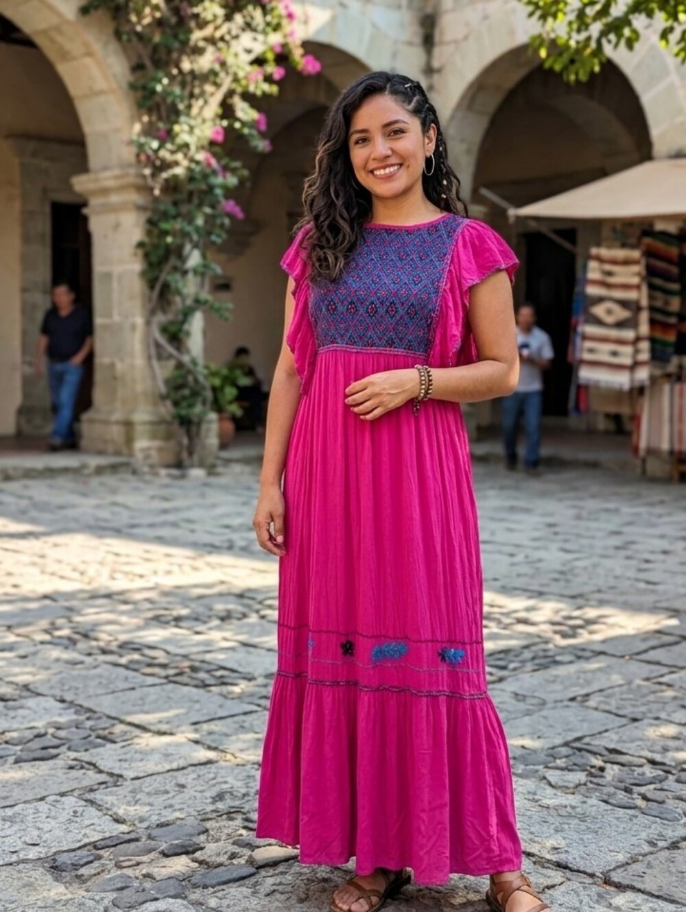 Pink Embroidered Dress.